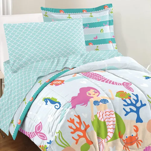 Vista 62 de Dream Factory Dinosaur Blocks - Juego de edredón de microfibra ultrasuave para niños, color azul, tamaño individual Bloques de dinosaurios azules