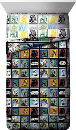 Vista 2 de Star Wars Twin Comforter Set 4 Piece Soft Bedding for Boys, Multi Multi - Star Wars