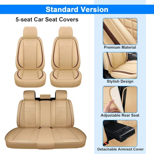 Vista 3 de Fundas de asiento de automóvil de ajuste universal para vehículos de 5 asientos, cobertura completa, protector de asiento para Camry Corolla RAV4