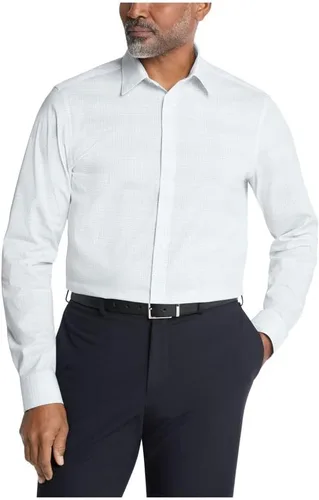 Vista 9 de Calvin Klein Camisa de vestir para hombre, no plancha, elástica, ajustada, a cuadros Acua Multi