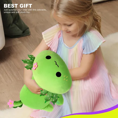 Vista 6 de Onsoyours Lindo Peluche de Axolotl, Suave Almohada de Peluche de Salamandra Animal de Peluche, Juguete de Peluche Kawaii para Niños