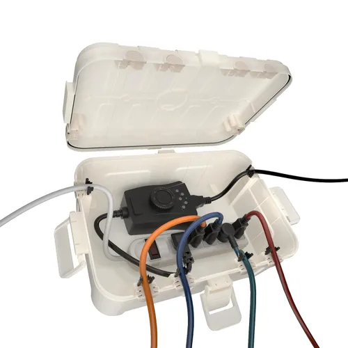 Vista 24 de IP55 Pequeña caja eléctrica al aire libre impermeable, para regleta Inner 5.9 x 3.2 x 1.8inch, Extension Cord Cover with Detachable Awning Covers
