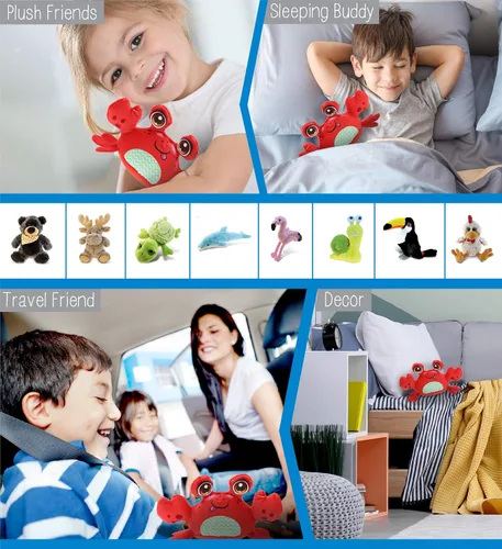 Vista 4 de DolliBu Juguete de peluche de cangrejo, para niños y adultos, juguete de peluche de cangrejo abrazable, lindos animales de peluche para niñas