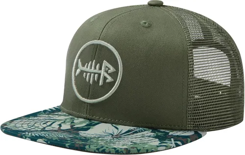 Vista 42 de BASSDASH Gorra de Camionero de Ala Plana Ajustable con Snapback y Malla para Hombres y Mujeres Verde militar