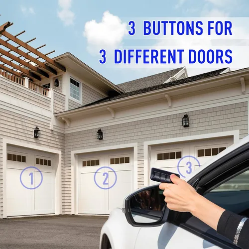 Vista 7 de Control remoto universal para puerta de garaje para LiftMaster/Chamberlain/Craftsman, control remoto de puerta de garaje de repuesto con clip