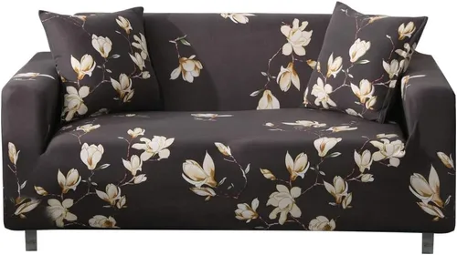 Vista 9 de HOOBUY Funda de sofá estampada, Funda elástica para sillón, funda de sofá biplaza con patrones para sillón con cojines de 2 plazas, Juego de sofá Bd