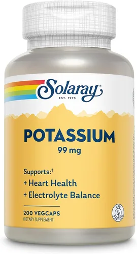 Vista 8 de Solaray Potasio 99 mg - Fórmula de equilibrio de electrolitos - Suplemento de potasio para electrolitos, apoyo vascular y de salud cardíaca