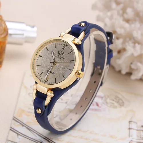 Vista 7 de Weicam Relojes Whloesale para mujer, esfera redonda, correa de cuero, analógico, cuarzo, 6 uds