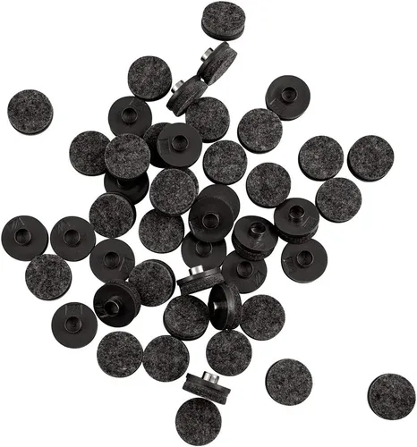 Vista 12 de SoftTouch Deslizadores redondos de fieltro para clavos de 1 pulgada, almohadillas protectoras de fieltro resistentes para muebles de madera y Negro