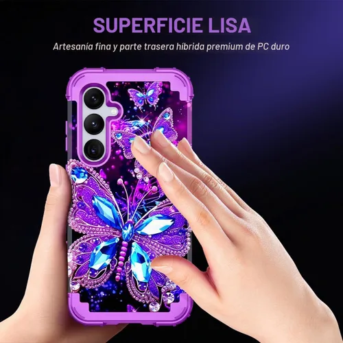 Vista 8 de Miqala Funda para Galaxy S24 5G, brilla en la oscuridad, tres capas, resistente, a prueba de golpes, protección completa, parachoques de plástico