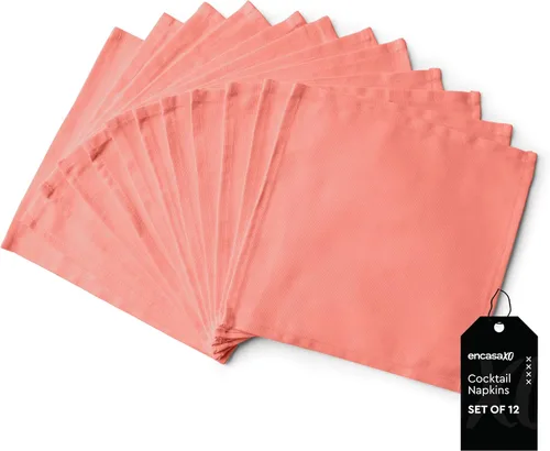 Vista 71 de Encasa XO Juego de 12 servilletas de tela de cóctel Servilletas de mesa de algodón puro Tamaño (9 x 9 pulgadas) B gris sólido Lavable a