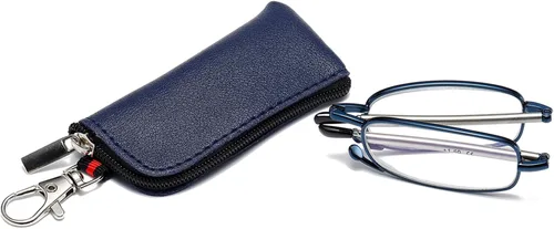 Vista 15 de Gafas de lectura plegables para hombres y mujeres, llavero compacto para lectores con luz azul, anteojos portátiles de bolsillo