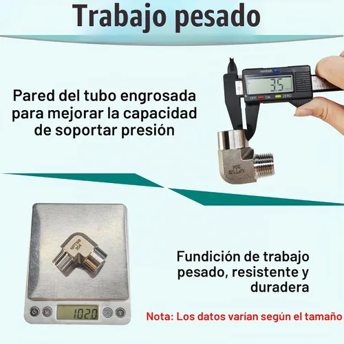 Vista 4 de 2 piezas de codo de calle de 90 grados, adaptador de codo de barra forjada de acero inoxidable 304, accesorios de tubería de alta resistencia
