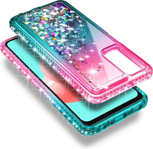 Vista 4 de NZND Funda para Samsung Galaxy A23 5G/4G con protector de pantalla de vidrio templado (cobertura máxima), soporte de anillo/correa de muñeca, bonita