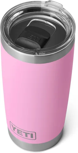Vista 3 de YETI Rambler - Vaso de acero inoxidable con aislamiento al vacío de 20 onzas con tapa MagSlider Rosa (Power Pink)