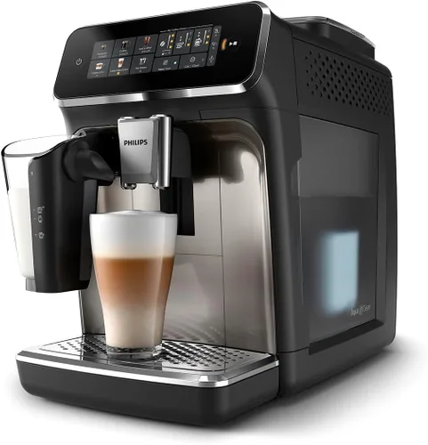 Vista 11 de Philips Máquina de café expreso totalmente automática serie 3300 con sistema de leche LatteGo y molinillo integrado, 6 preajustes de café caliente