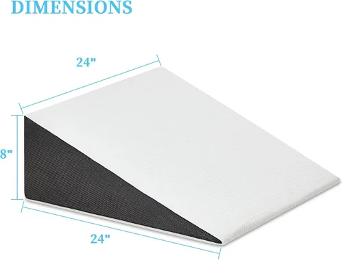 Vista 5 de Almohada de cuña para cama Touchutopia para dormir, almohada de cuña triangular de 8" 24" 24", parte superior de espuma viscoelástica refrescante