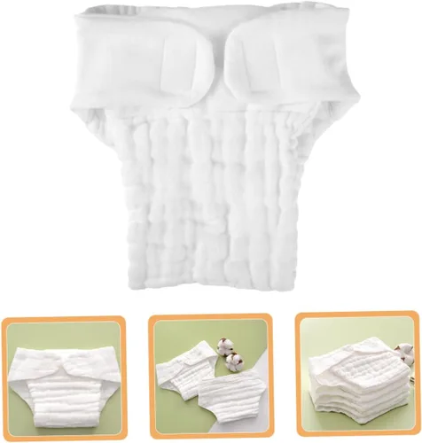 Vista 7 de Pañales reutilizables para bebé, juego de 5 piezas, insertos de pañales de algodón, material suave y suave para un ajuste cómodo
