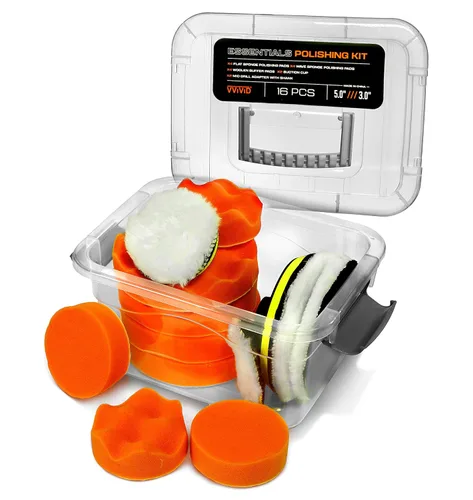 Vista 2 de VViViD Kit de 16 almohadillas de pulido y pulido esenciales para automóvil, almohadillas de espuma de 5 pulgadas y 3 pulgadas para lavado, pulido