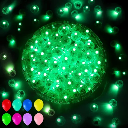 Vista 18 de Aogist 50 Piezas Luces para Globos Azules con Aro para Colgar, Mini Lámpara de Bola Redonda Pequeña Luz LED para Linternas de Papel y Vidrio