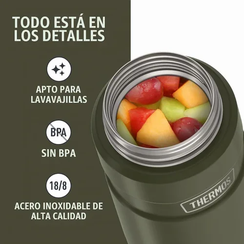 Vista 5 de THERMOS Stainless King - Tarro de alimentos aislado al vacío, 24 onzas, verde militar