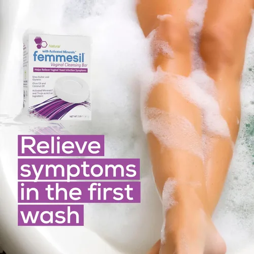 Vista 3 de Femmesil - Jabón antifúngico vaginal para alivio de infecciones por levaduras para mujeres, picazón e irritación vaginales, probado por dermatólogos