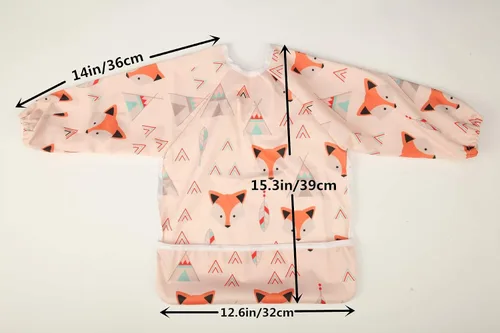 Vista 4 de Babero Camisa de manga larga con bolsillo para bebés de 1 a 3 años (Animal Forest)