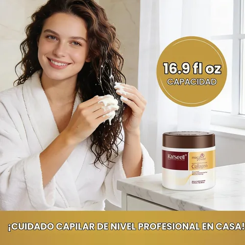 Vista 9 de Karseell Mascarilla capilar de colágeno 2x500ml para cabello encrespado