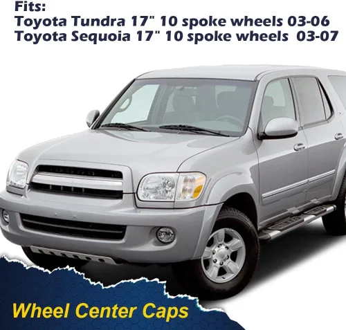 Vista 7 de G-PLUS Tapones centrales de rueda compatibles con Toyota Tundra Sequoia 03-07, kit de 4 piezas, color plateado