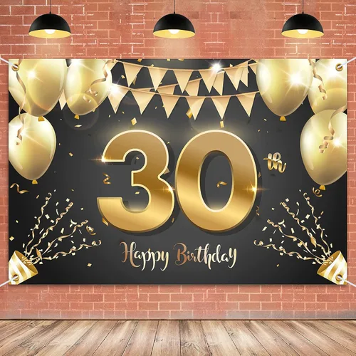 Vista 24 de HAMIGAR Fondo de pancarta de feliz cumpleaños número 10 de 6 x 4 pies, decoraciones de cumpleaños de 10 años, suministros de fiesta para niñas