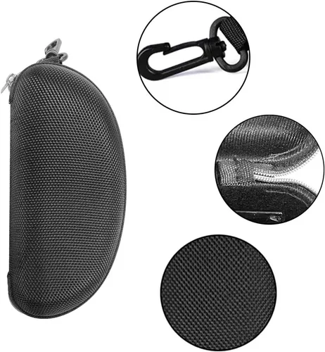 Vista 5 de Paquete de 3 fundas con cremallera para lentes y gafas de sol con mosquetón de plástico