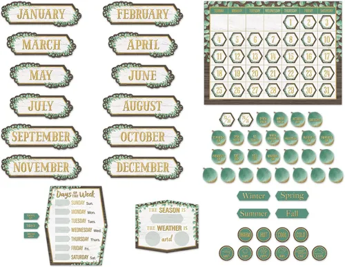 Vista 2 de Teacher Created Resources Tablón de anuncios de calendario de eucalipto (TCR8452)
