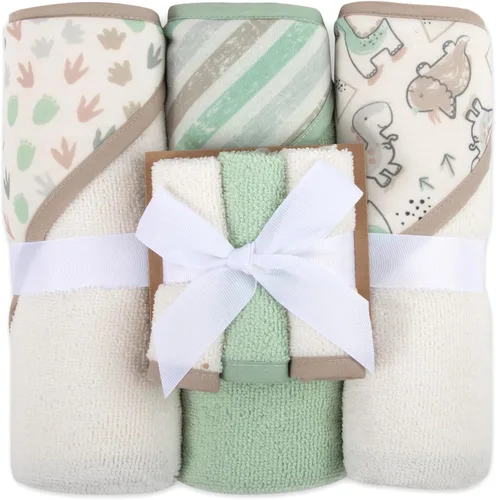 Vista 11 de Juego de 6 toallas de baño con capucha para bebés y niñas recién nacidos, bebés y niños pequeños, juego de toallas con capucha para bebés y niñas