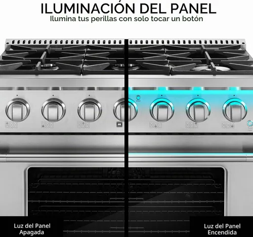 Vista 12 de 36 pulgadas Vista Coll 5.4 pies cúbicos 6 quemadores Cocina de gas