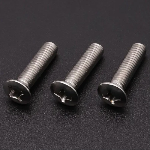 Vista 3 de Tornillos de máquina Phillips de cabeza ovalada de 1/4-20 x 1 (30 unidades), acero inoxidable 304 18-8, tornillos de cabeza avellanada elevados
