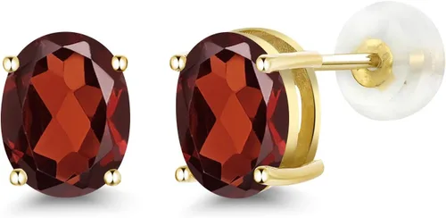 Vista 62 de Gem Stone King Aretes de oro de 14 quilates con piedra natal ovalada de 0.315 x 0.236 in Aretes de oro para mujer
