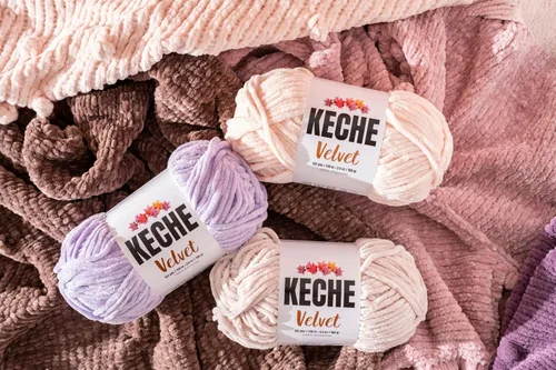 Vista 4 de Keche Hilo para ganchillo, hilo de terciopelo, chenilla suave, manta de bebé voluminosa amigurumi Yarn 3.53 oz (132 yardas) - Arona