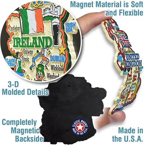 Vista 3 de Imán de mapa de país gigante de Australia por imanes clásicos, recuerdos coleccionables de goma 3D estilo vintage y regalos fabricados