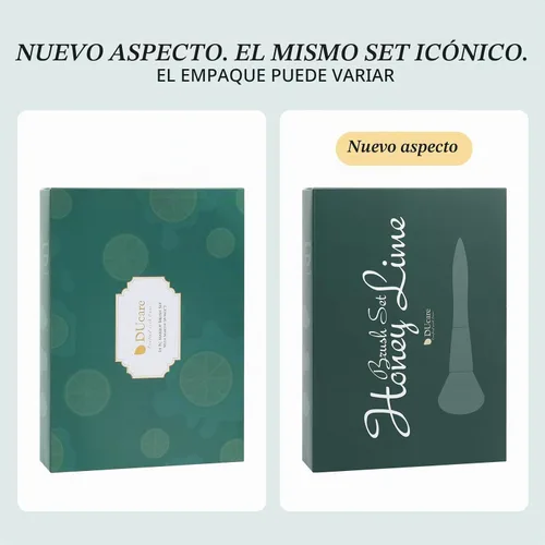 Vista 7 de DUcare Juego de 18 brochas de maquillaje, esponjas de maquillaje, bolsa de Beige