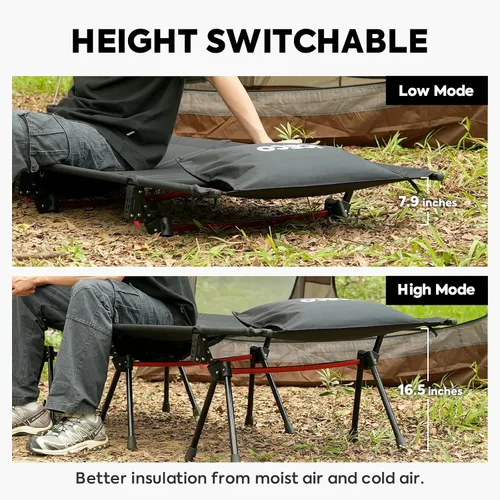 Vista 3 de ICECO Catre de campamento XL para adultos, cama portátil, cama plegable ultra estable, soporta 400 libras, ideal para tienda de campaña, al aire