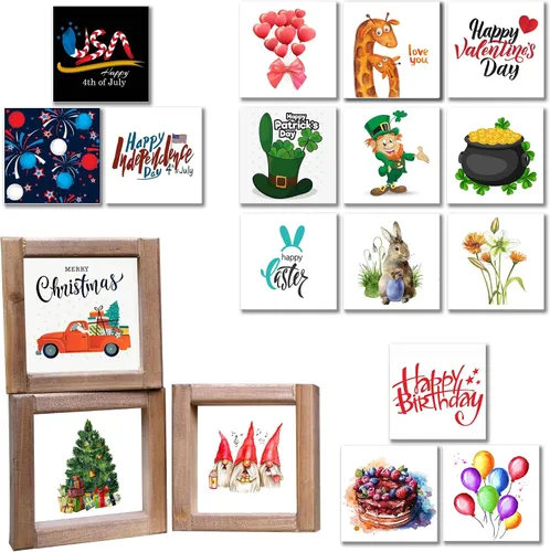 Vista 9 de Divertidos letreros decorativos de baño, decoración de baño de granja con 9 frases intercambiables, accesorios rústicos para decoración de estantes