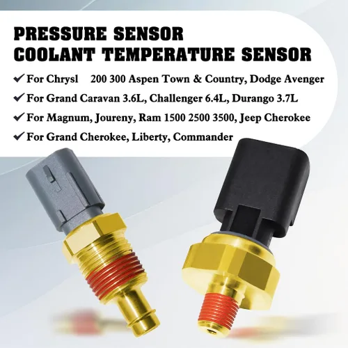 Vista 3 de 2 unids Sensor de presión de aceite Interruptor emisor Sensor de temperatura del refrigerante 5149062AA 5149077AB para Chrysler Aspen Pacifica Jeep