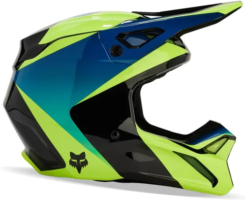 Vista 3 de Fox Racing Casco unisex para motocross V1, negro/amarillo, talla XXL