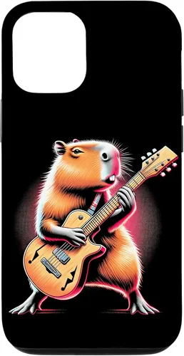 Vista 26 de iPhone 16 Capybara Playing Guitar Like A Rocker Guitarist Rock'n Roll Case