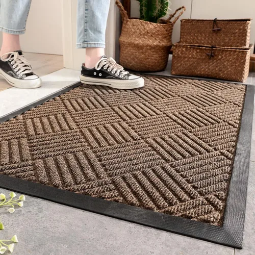 Vista 10 de Tapete de bienvenida para puerta de exterior, tapete de bienvenida para el hogar, tapete absorbente y a prueba de polvo, almohadillas de goma