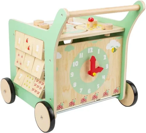 Vista 4 de Small Foot Wooden Toys - Andador de madera pastel prémium para bebés y centro de juegos ¡Muévete! Diseñado para niños pequeños de 12 meses