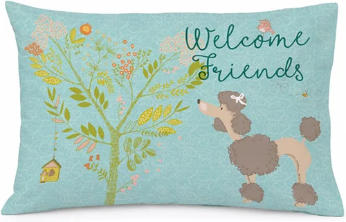 Vista 38 de Caroline's Treasures BB7625PILLOWCASE - Funda de almohada decorativa de tela con texto en inglés "Welcome Friends" Airedale Terrier estándar