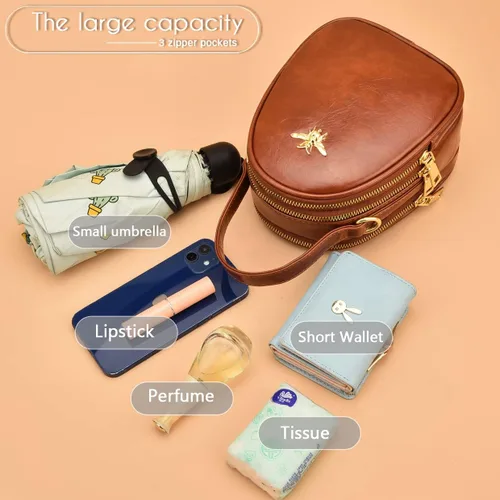 Vista 3 de Bandolera pequeña, bolsa elegante estilo mensajero, cartera, bolsa de mano para mujer