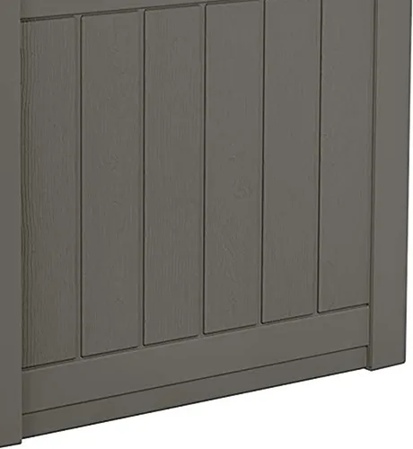 Vista 8 de Suncast Caja de almacenamiento pequeña de 22 galones para patio trasero o exterior, con atractivo asiento de banco y tapa reforzada, color piedra