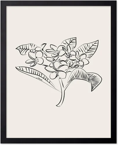 Vista 7 de Poster Master Póster Plumeria - Impresión de flores retro, arte floral, arte de flores tropicales, arte de línea - Arte de boceto - Arte abstracto